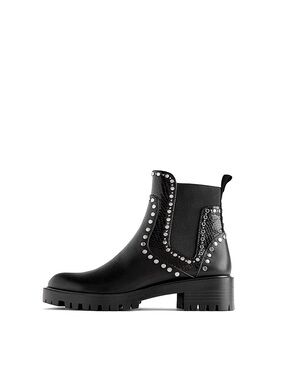 Zara Black Studded Chelsea Ankle Boot